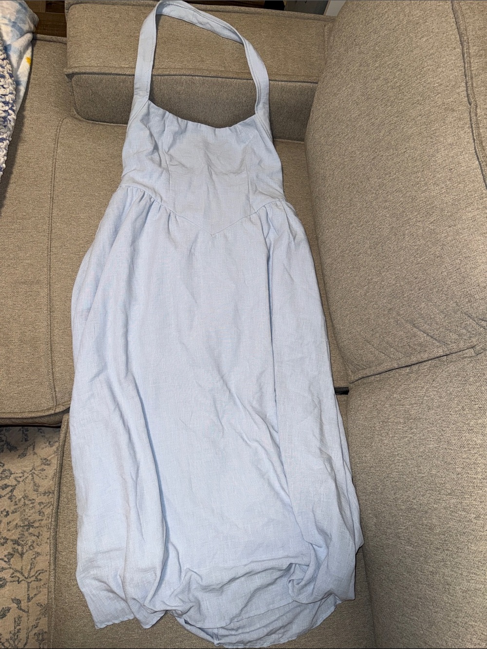 Light Blue Halter Maxi Dress